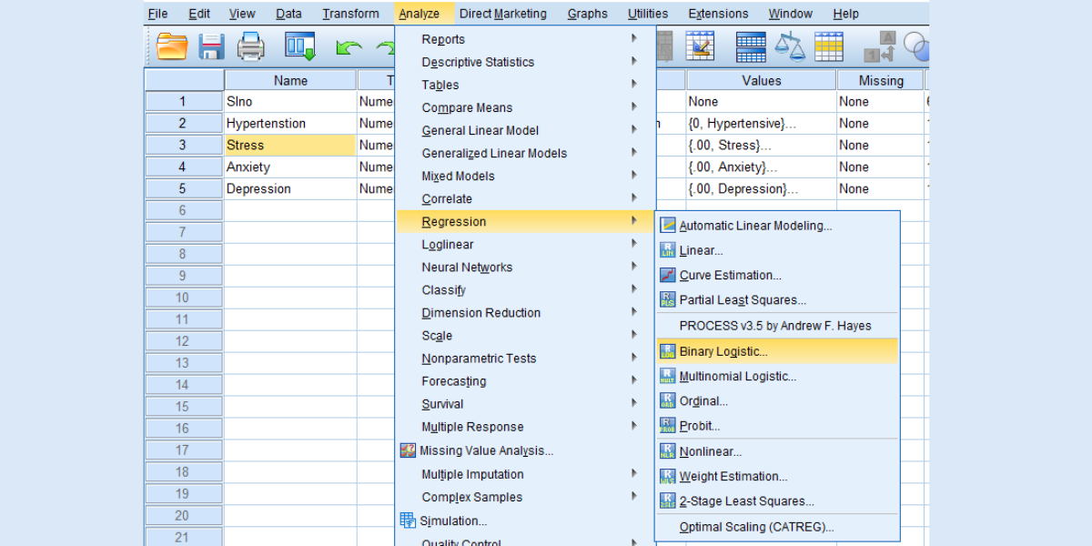 Logistic Regression in SPSS