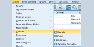 Spearman rank correlation coefficient in SPSS