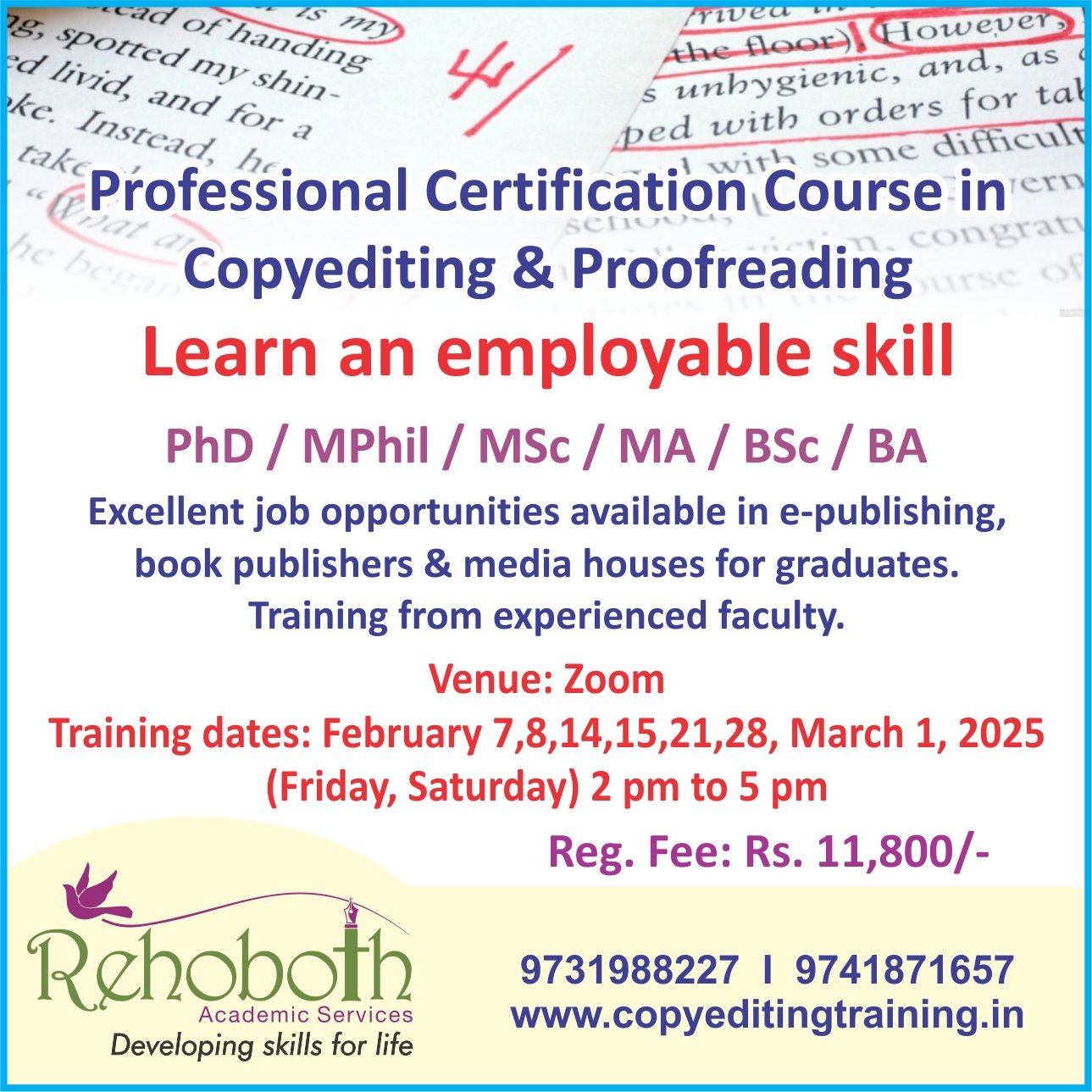 Copy editing and proofreading workshop